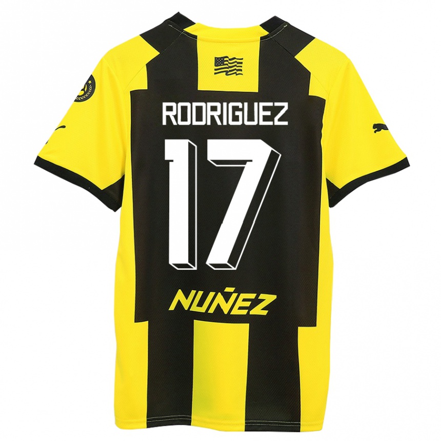 レディースフットボールバレンティン・ロドリゲス#17黄 黒ホームシャツ2023/24ジャージーユニフォーム