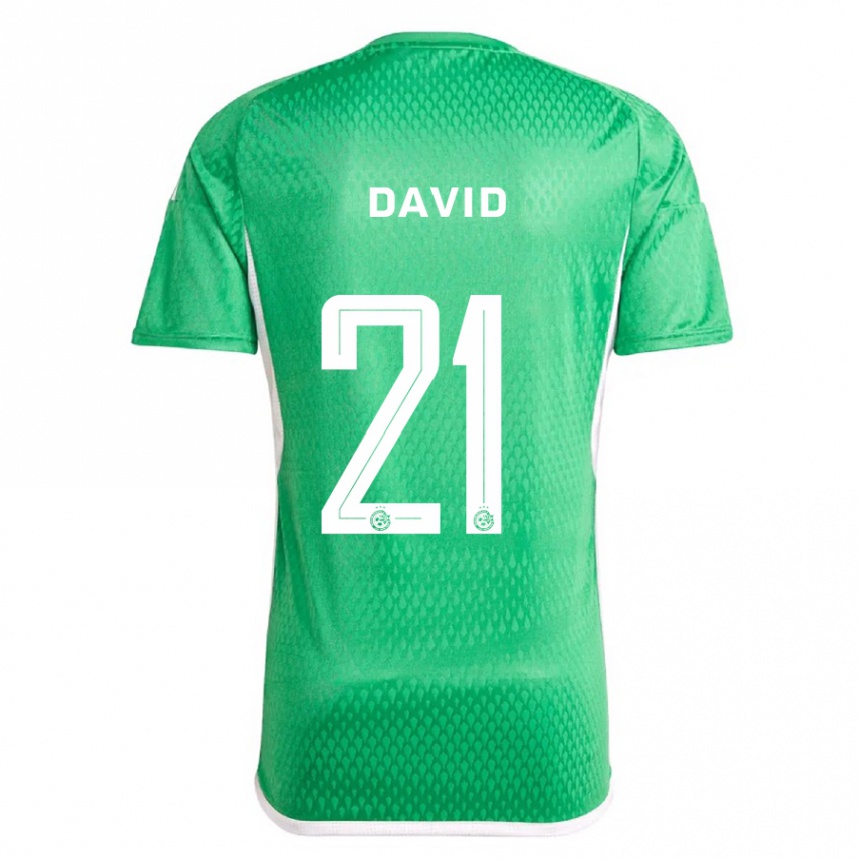 レディースフットボールディーン・デイビッド#21白青ホームシャツ2023/24ジャージーユニフォーム