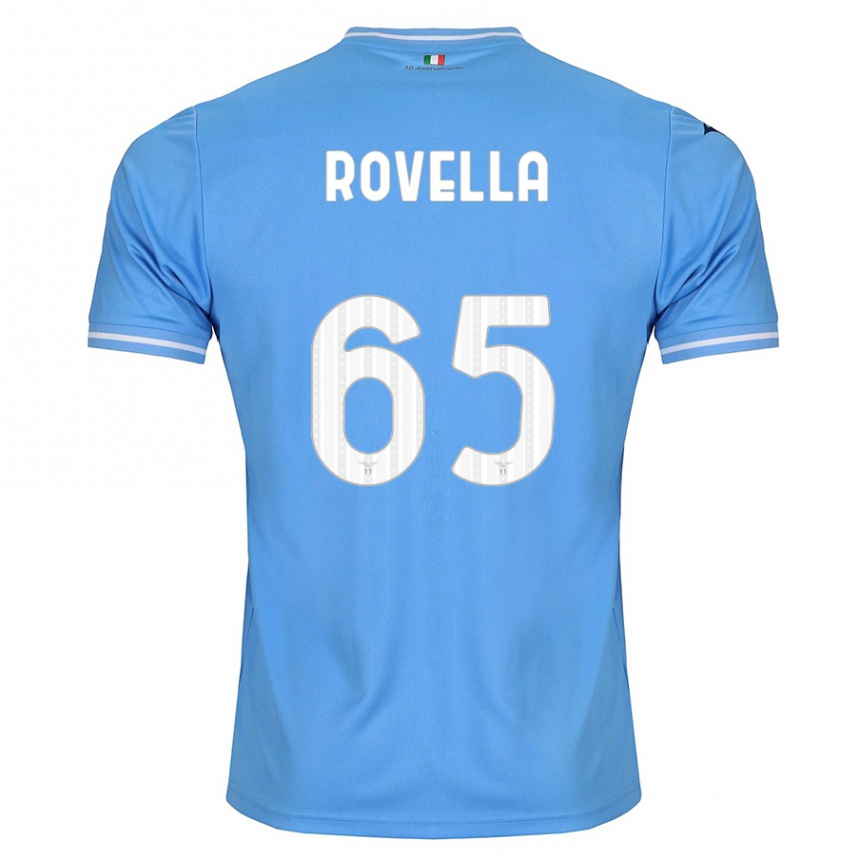 レディースフットボールニコロ・ロヴェッラ#65青ホームシャツ2023/24ジャージーユニフォーム