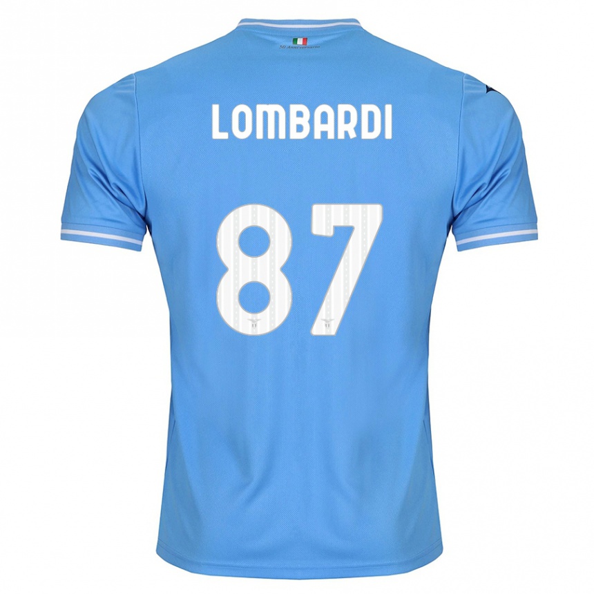 レディースフットボールクリスティアーノ・ロンバルディ#87青ホームシャツ2023/24ジャージーユニフォーム