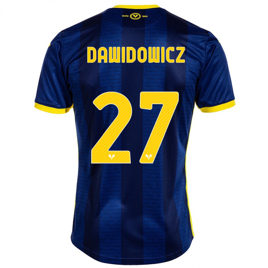 レディースフットボールパヴェル・ダヴィドヴィッチ#27ネイビーホームシャツ2023/24ジャージーユニフォーム
