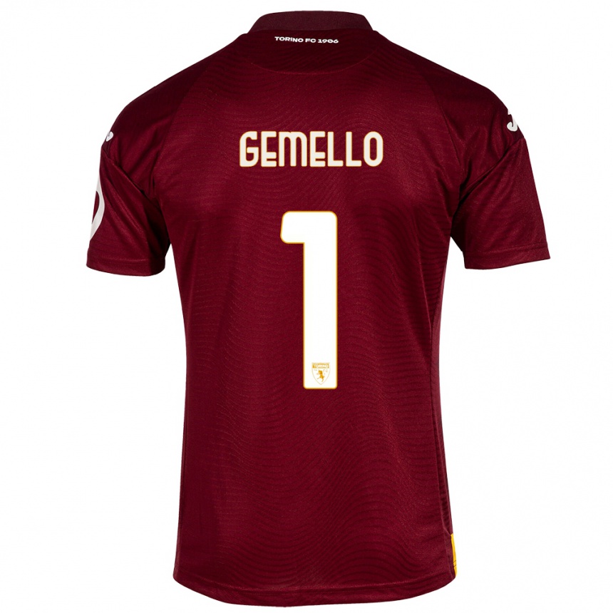 レディースフットボールルカ・ジェメロ#1暗赤色ホームシャツ2023/24ジャージーユニフォーム