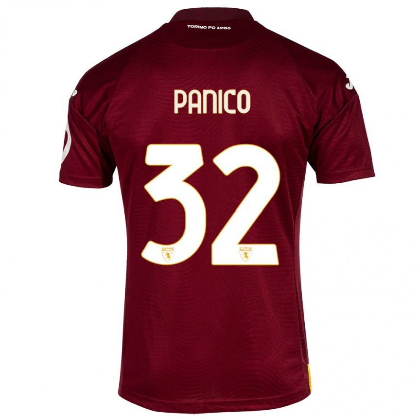 レディースフットボールパトリツィア・パニコ#32暗赤色ホームシャツ2023/24ジャージーユニフォーム