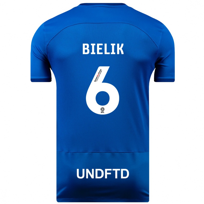 レディースフットボールクリスティアン・ビエリク#6青ホームシャツ2023/24ジャージーユニフォーム