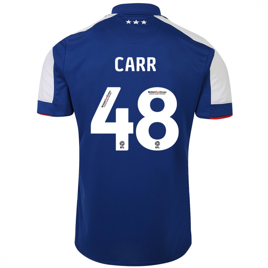 レディースフットボールライアン・カー#48青ホームシャツ2023/24ジャージーユニフォーム