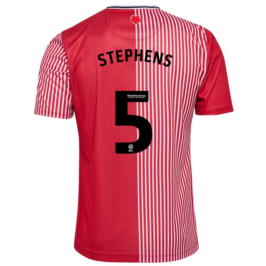 レディースフットボールジャック・スティーヴンス#5赤ホームシャツ2023/24ジャージーユニフォーム