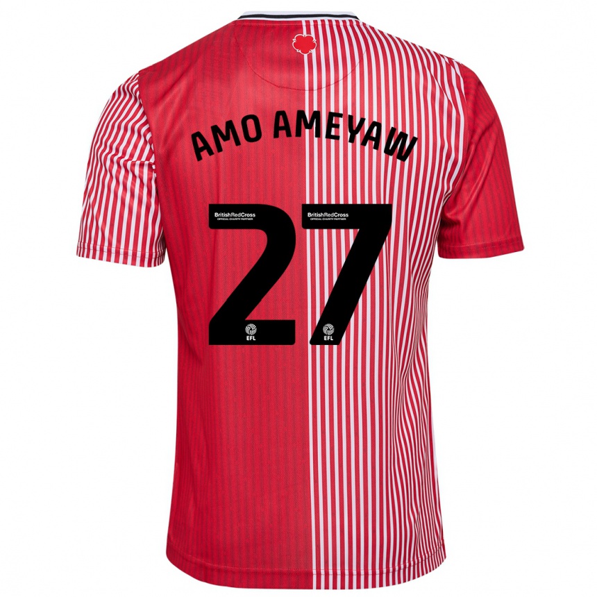 レディースフットボールサム・アモ・アメイヨー#27赤ホームシャツ2023/24ジャージーユニフォーム
