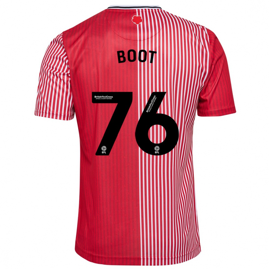 レディースフットボールナサナエル・ブーツ#76赤ホームシャツ2023/24ジャージーユニフォーム