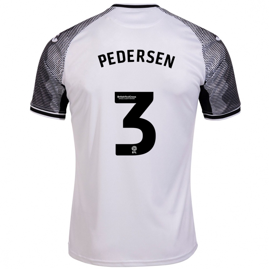 レディースフットボールクリスティアン・ペデルセン#3白ホームシャツ2023/24ジャージーユニフォーム