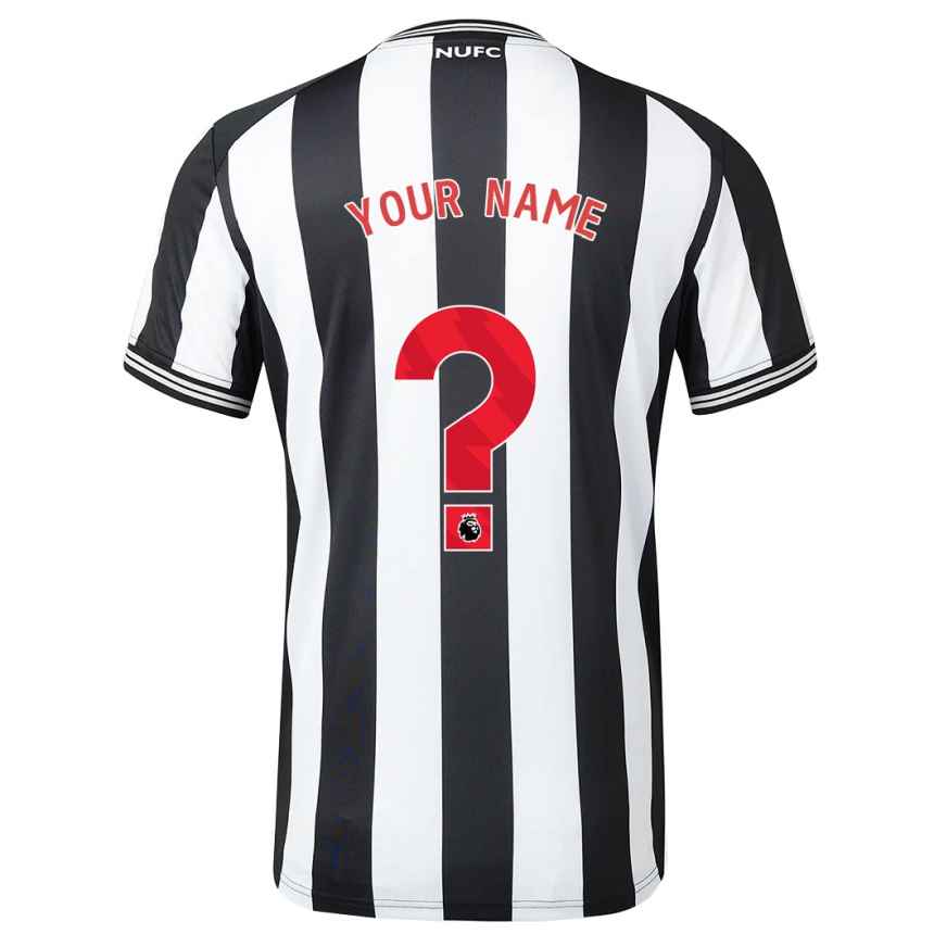 レディースフットボールあなたの名前#0黒、白ホームシャツ2023/24ジャージーユニフォーム
