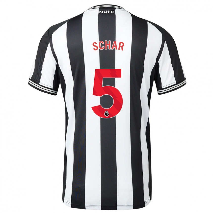 レディースフットボールファビアン・シェア#5黒、白ホームシャツ2023/24ジャージーユニフォーム