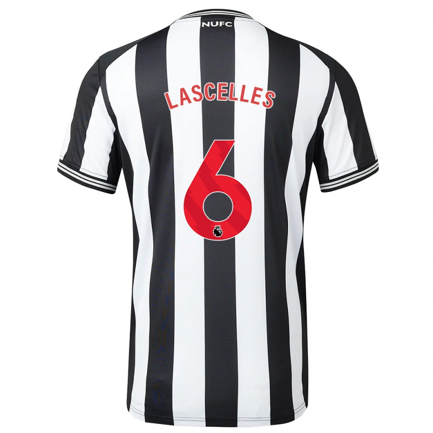 レディースフットボールジャマール・ラスセルズ#6黒、白ホームシャツ2023/24ジャージーユニフォーム
