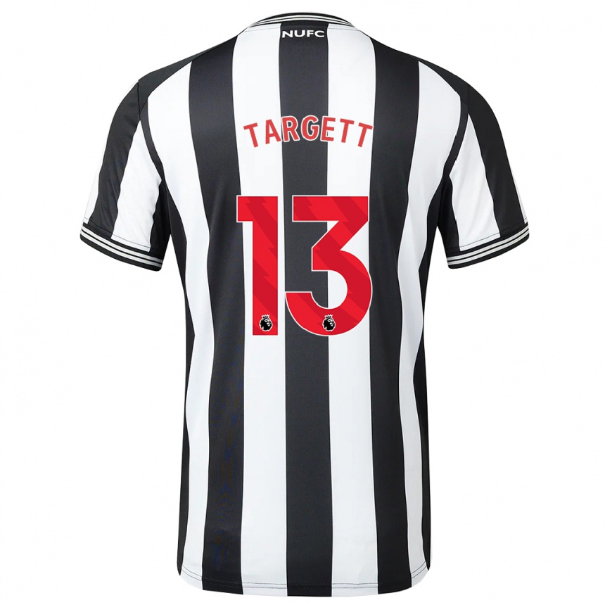 レディースフットボールマット・ターゲット#13黒、白ホームシャツ2023/24ジャージーユニフォーム