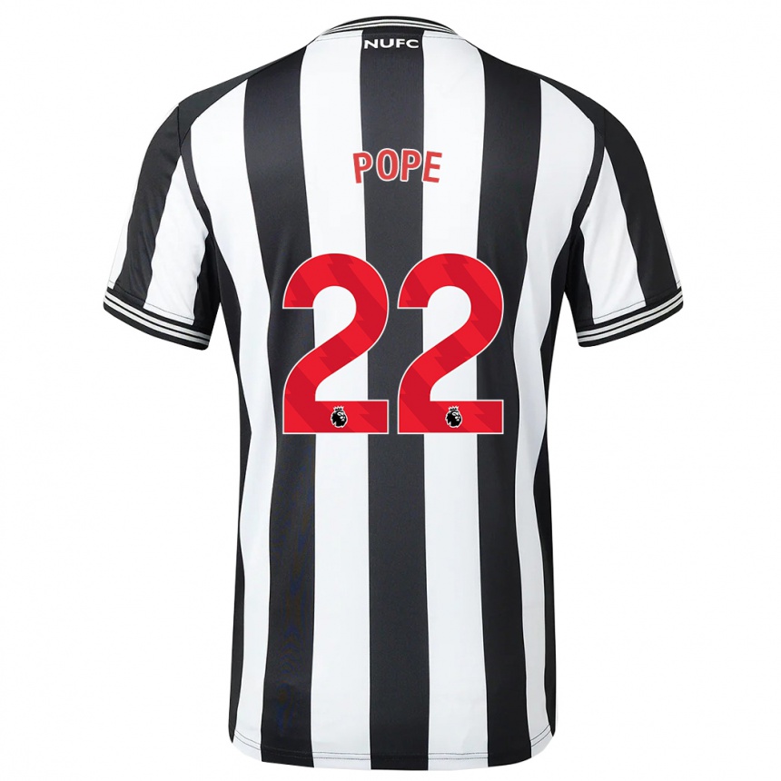 レディースフットボールニック・ポープ#22黒、白ホームシャツ2023/24ジャージーユニフォーム