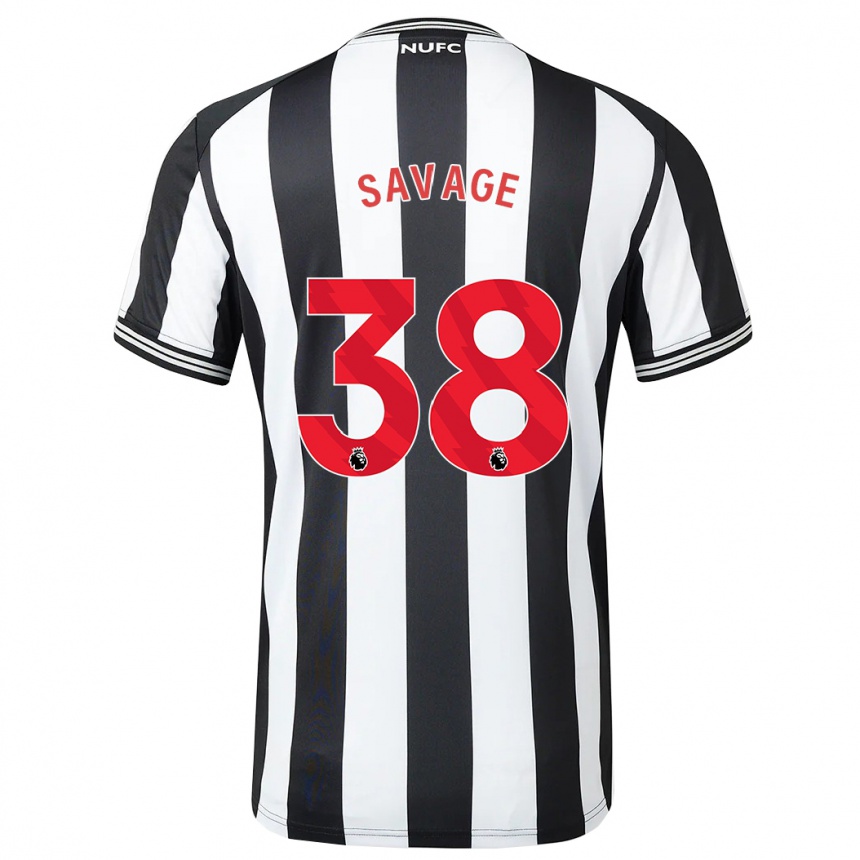 レディースフットボールレミ・サヴェージ #38黒、白ホームシャツ2023/24ジャージーユニフォーム
