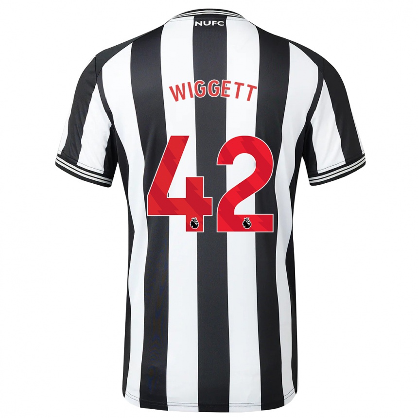 レディースフットボールチャーリー・ジョン・ワイゲット#42黒、白ホームシャツ2023/24ジャージーユニフォーム
