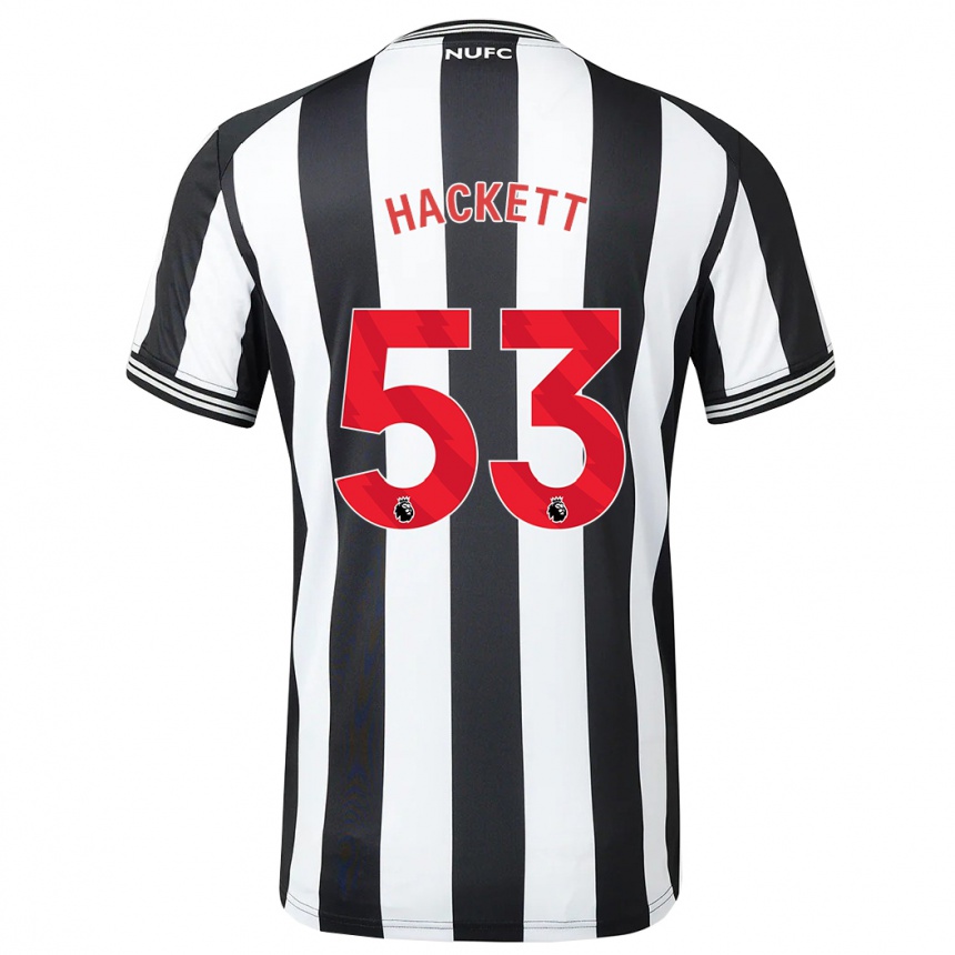 レディースフットボールジョーダン・ハケット#53黒、白ホームシャツ2023/24ジャージーユニフォーム