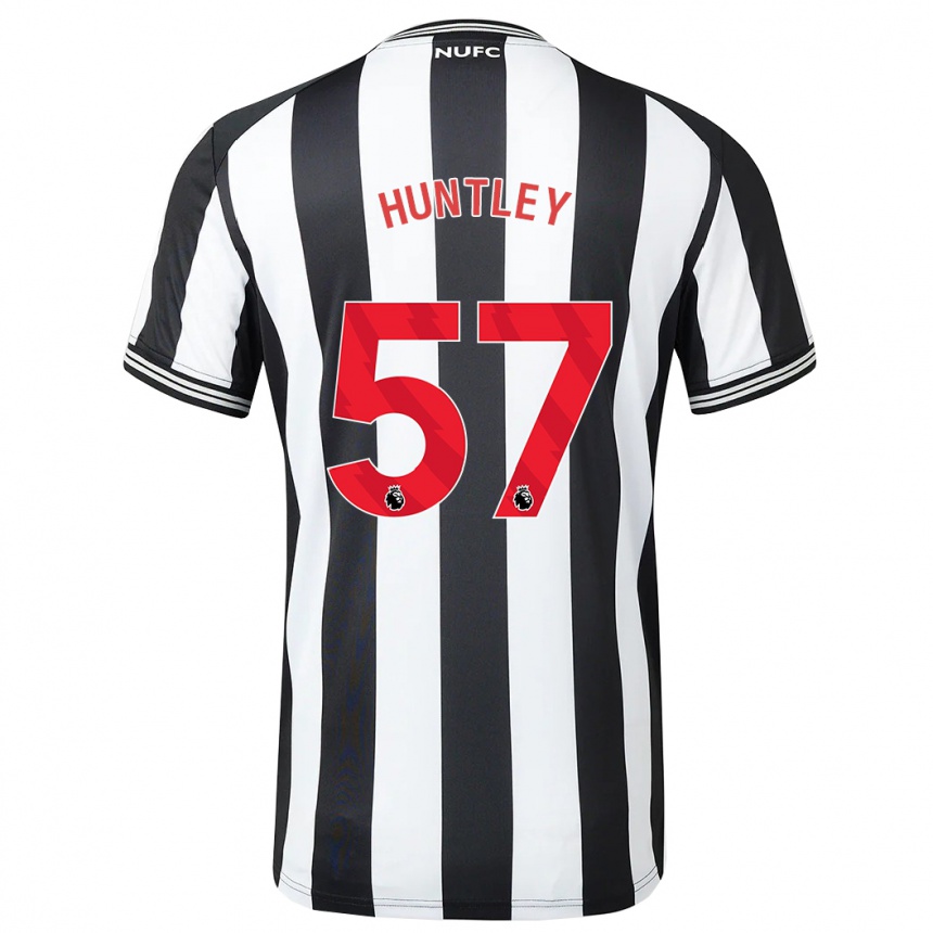 レディースフットボールジェームズ・ハントリー#57黒、白ホームシャツ2023/24ジャージーユニフォーム