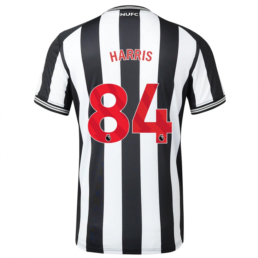 レディースフットボールエイダン・ハリス#84黒、白ホームシャツ2023/24ジャージーユニフォーム