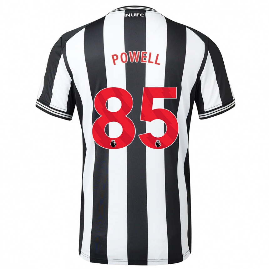 レディースフットボールロリー・ダルグレイス・パウエル#85黒、白ホームシャツ2023/24ジャージーユニフォーム