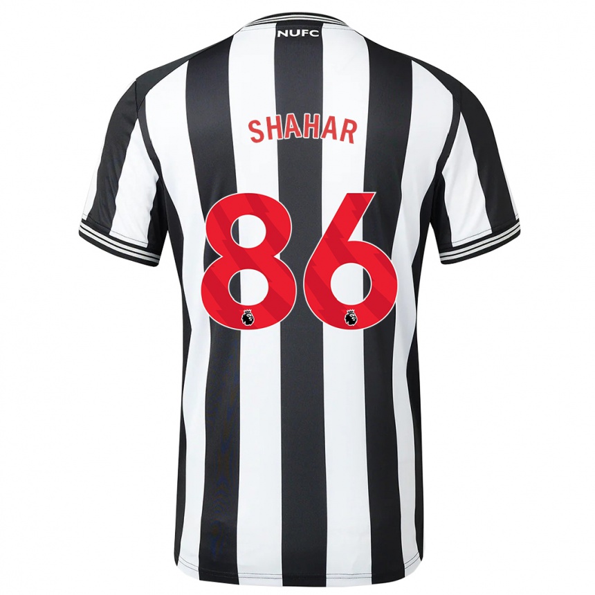 レディースフットボールレオ・シャハー#86黒、白ホームシャツ2023/24ジャージーユニフォーム