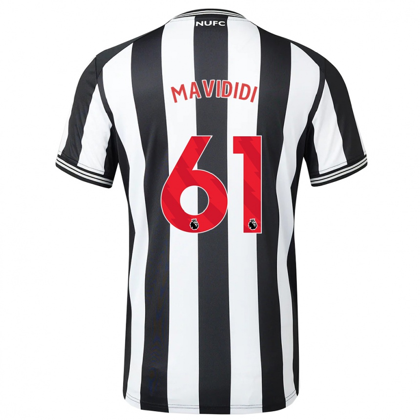 レディースフットボールショウン・マヴィディディ#61黒、白ホームシャツ2023/24ジャージーユニフォーム