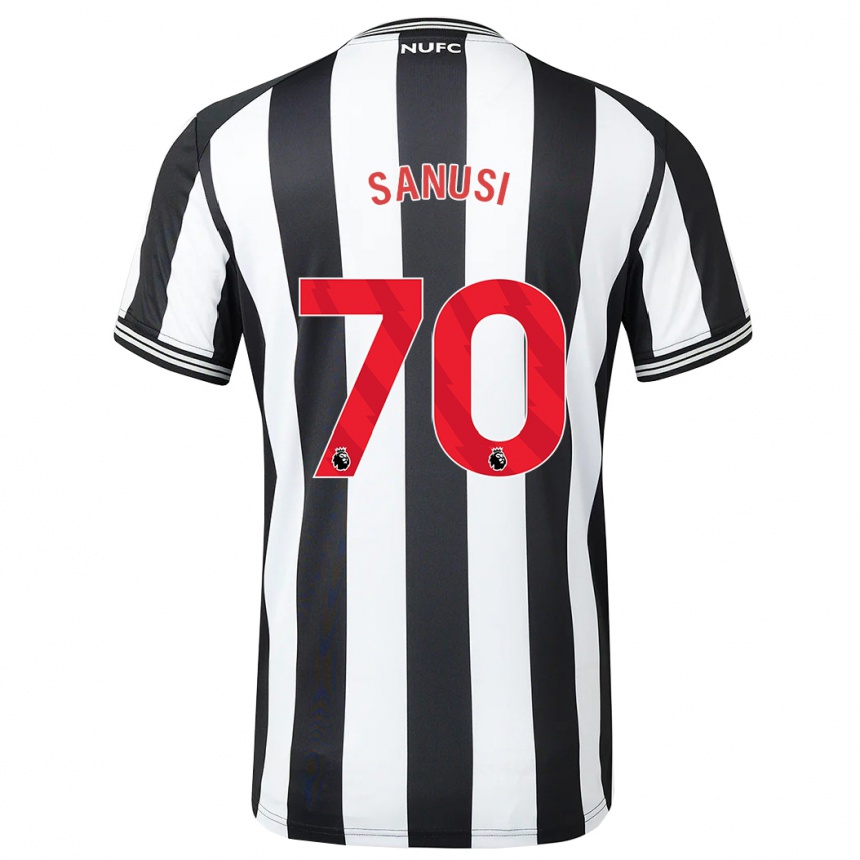 レディースフットボールトレヴァン・サヌーシ#70黒、白ホームシャツ2023/24ジャージーユニフォーム