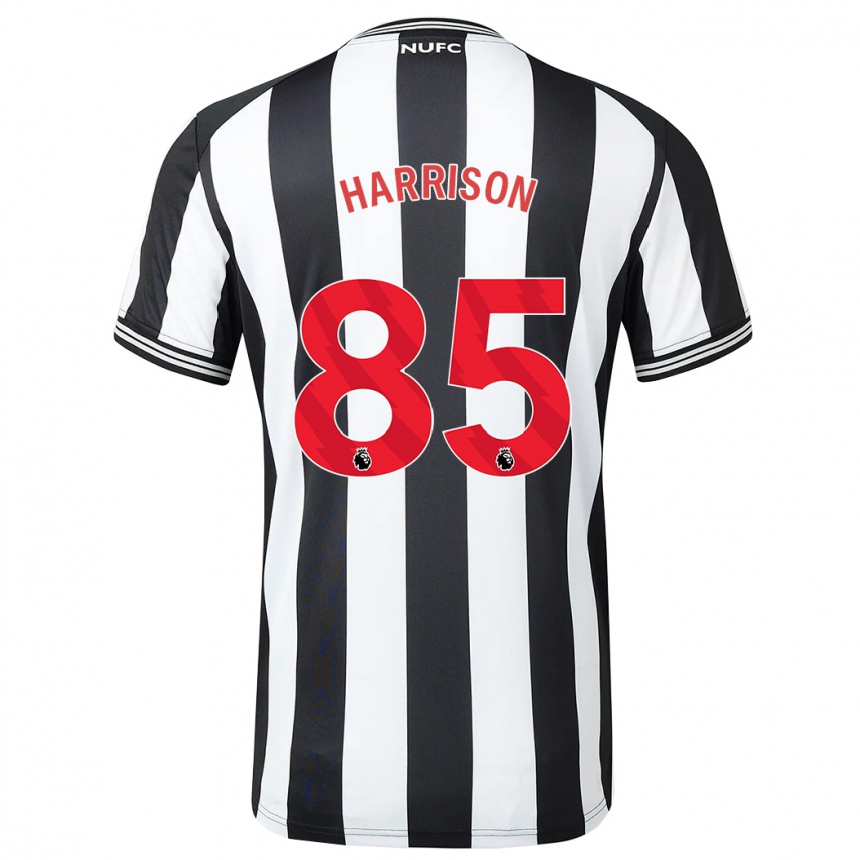 レディースフットボールアダム・ハリソン#85黒、白ホームシャツ2023/24ジャージーユニフォーム