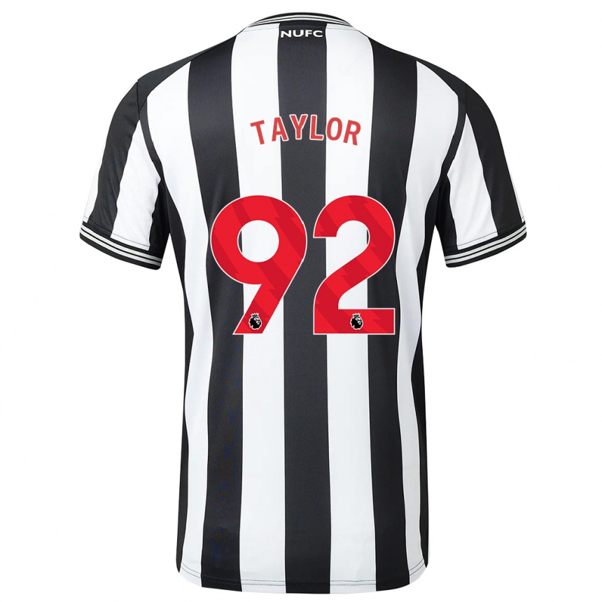 レディースフットボールマシュー・テイラー#92黒、白ホームシャツ2023/24ジャージーユニフォーム