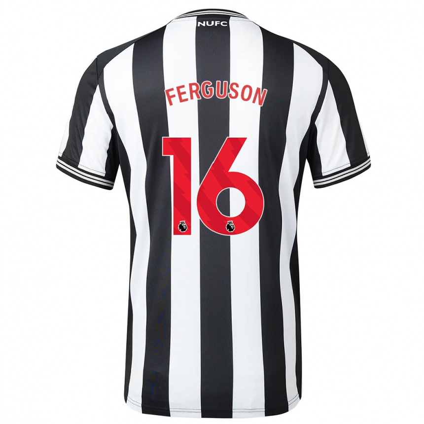 レディースフットボールレベッカ・ファーガソン#16黒、白ホームシャツ2023/24ジャージーユニフォーム