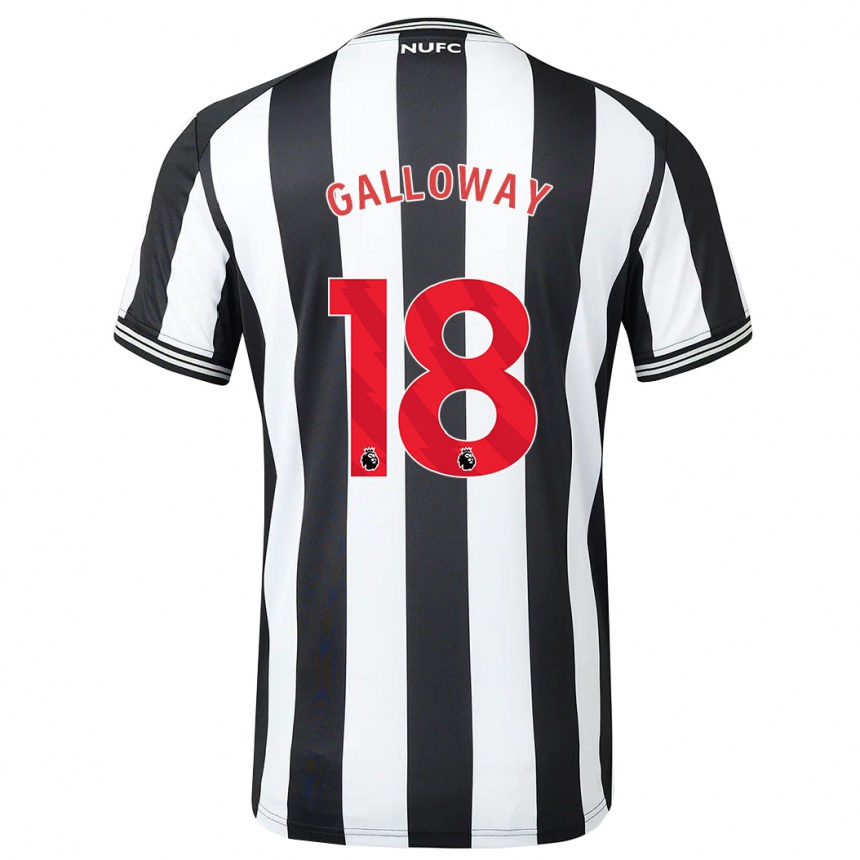 レディースフットボールブリジット・ギャロウェイ#18黒、白ホームシャツ2023/24ジャージーユニフォーム