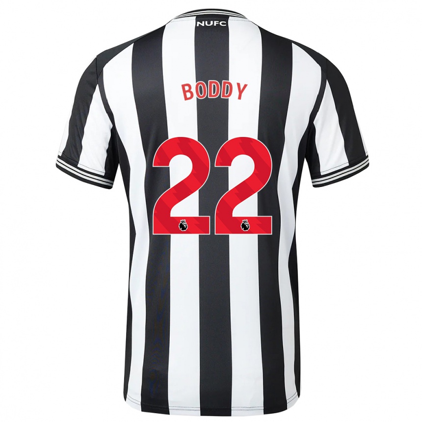 レディースフットボールエリシア・ボディ#22黒、白ホームシャツ2023/24ジャージーユニフォーム