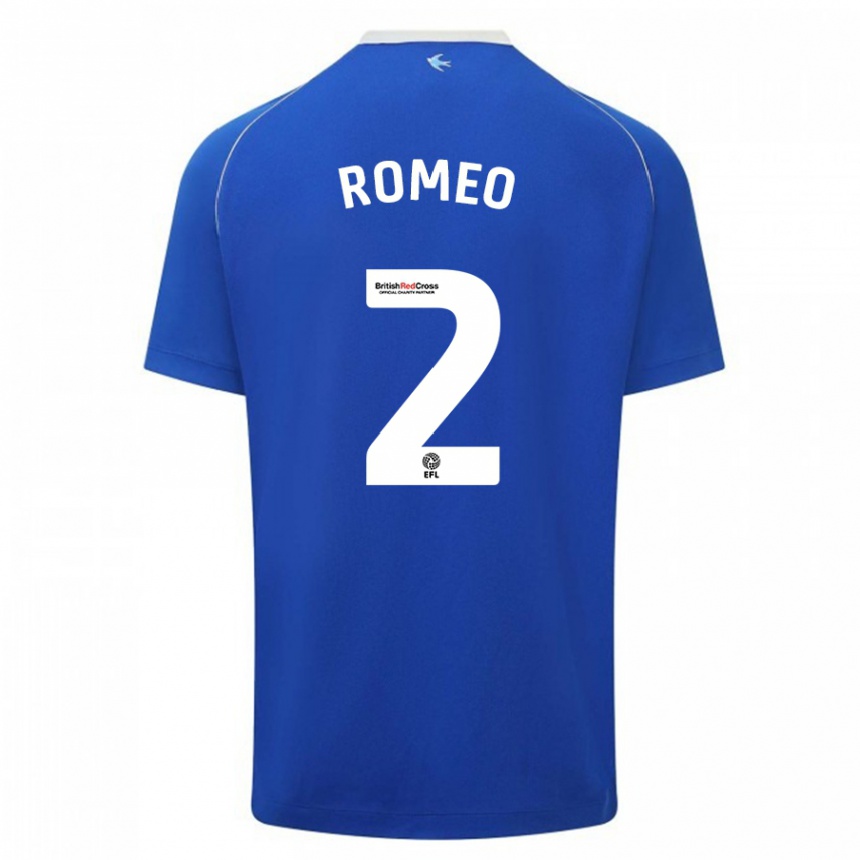 レディースフットボールメイラン・ロメオ#2青ホームシャツ2023/24ジャージーユニフォーム