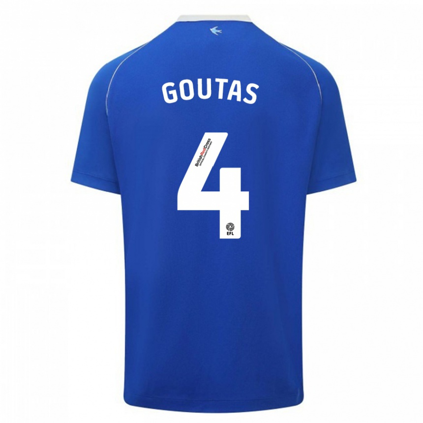 レディースフットボールディミトリオス・グタス#4青ホームシャツ2023/24ジャージーユニフォーム