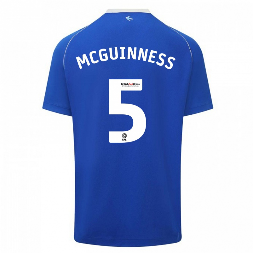 レディースフットボールマーク・マクギネス#5青ホームシャツ2023/24ジャージーユニフォーム