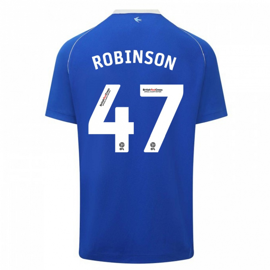 レディースフットボールカラム・ロビンソン#47青ホームシャツ2023/24ジャージーユニフォーム