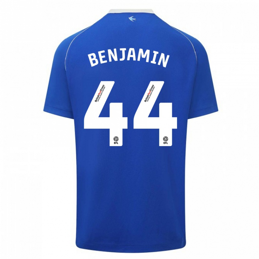 レディースフットボールザビエル・ベンジャミン#44青ホームシャツ2023/24ジャージーユニフォーム