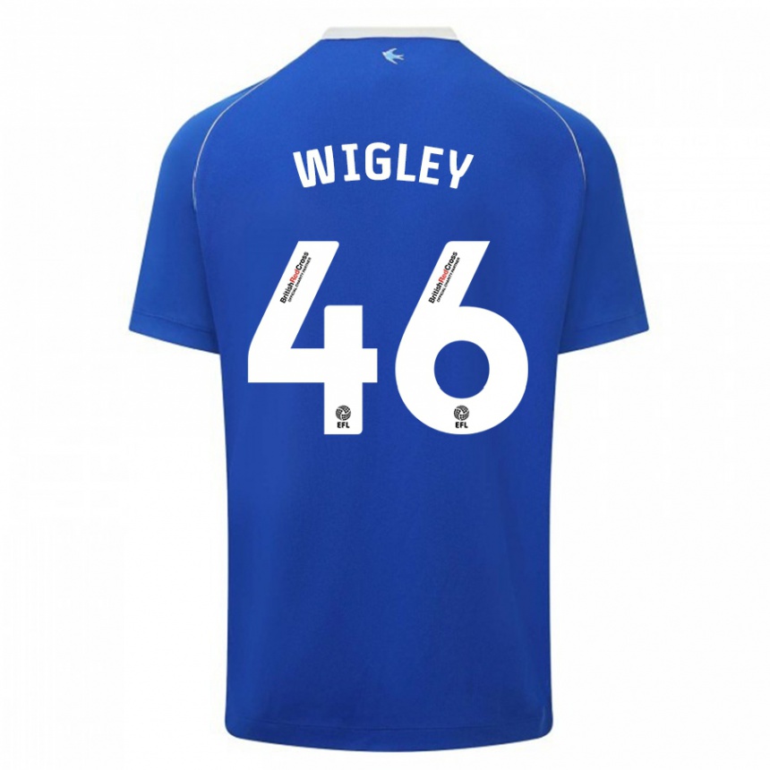 レディースフットボールモーガン・ウィグリー#46青ホームシャツ2023/24ジャージーユニフォーム
