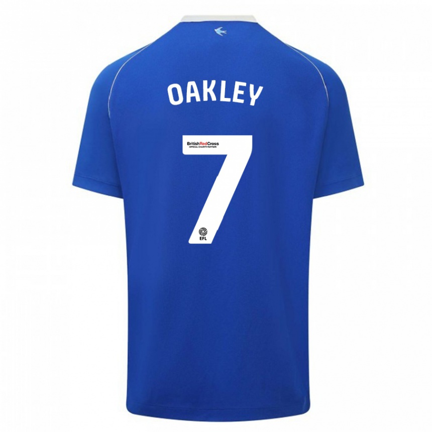 レディースフットボールリアンヌ・オークリー#7青ホームシャツ2023/24ジャージーユニフォーム