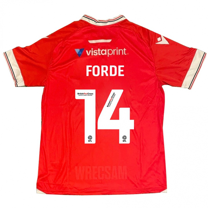 レディースフットボールアンソニー・フォード#14赤ホームシャツ2023/24ジャージーユニフォーム