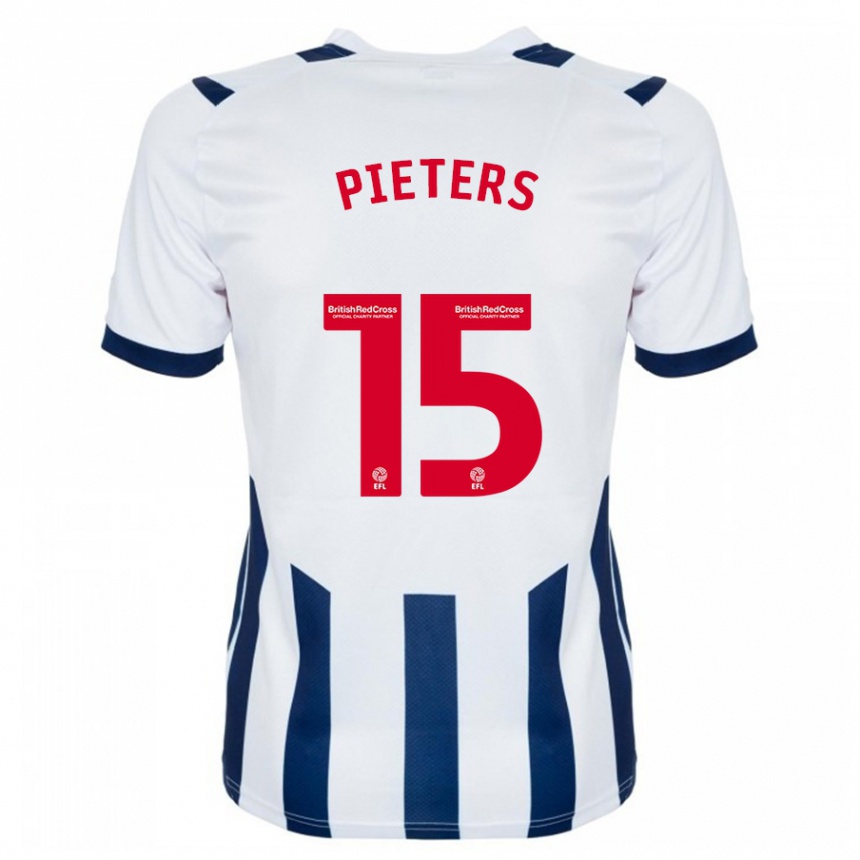 レディースフットボールエリック・ピーテルス#15白ホームシャツ2023/24ジャージーユニフォーム