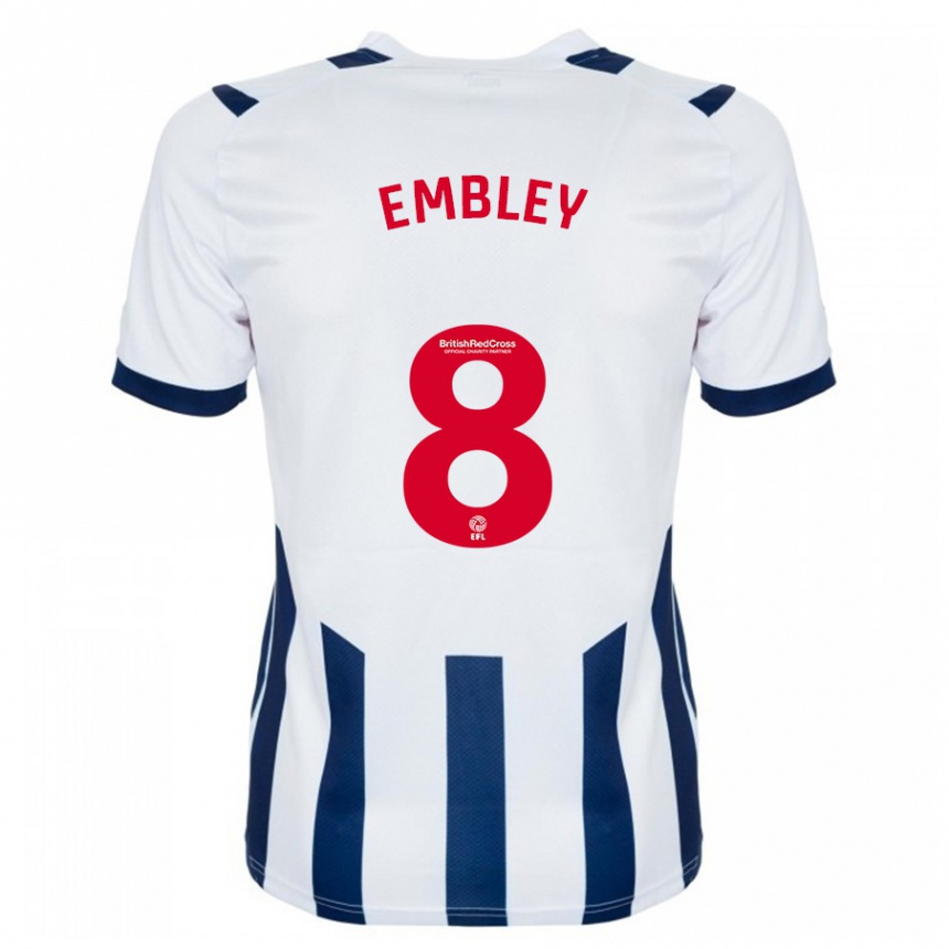 レディースフットボールロージー・エンブリー#8白ホームシャツ2023/24ジャージーユニフォーム