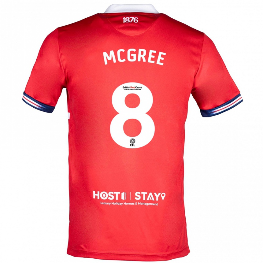 レディースフットボールライリー・マッグリー#8赤ホームシャツ2023/24ジャージーユニフォーム