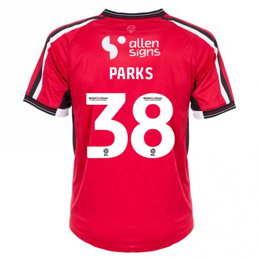 レディースフットボールチャーリー・パークス#38赤ホームシャツ2023/24ジャージーユニフォーム
