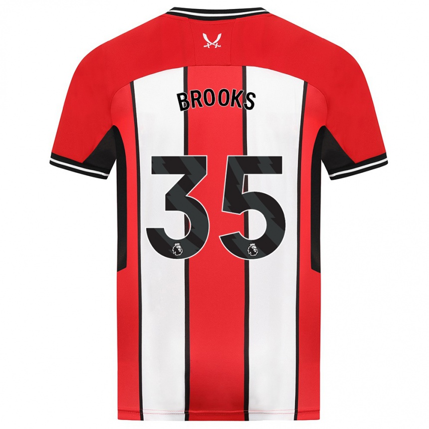 レディースフットボールアンドレ・ブルックス#35赤ホームシャツ2023/24ジャージーユニフォーム