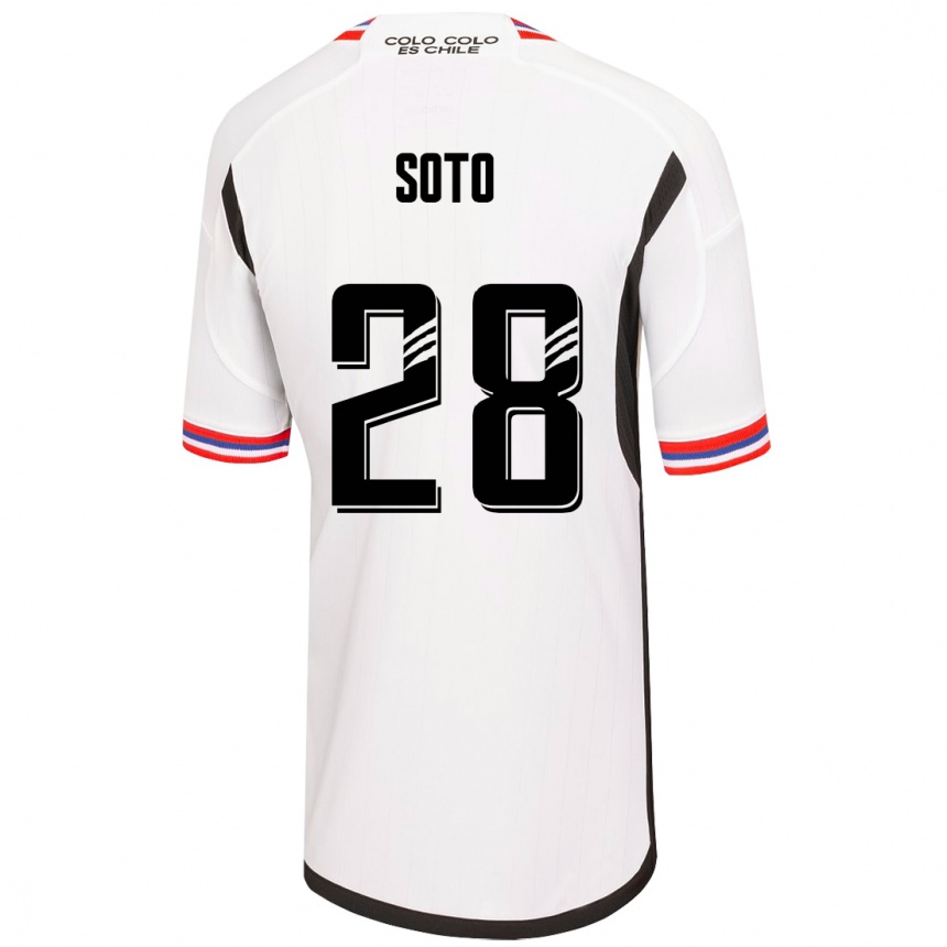 レディースフットボールルーカス・セバスティアン・ソト・オリバレス#28白ホームシャツ2023/24ジャージーユニフォーム