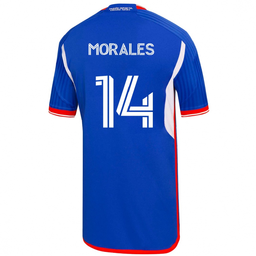 レディースフットボールマルセロ・モラレス#14青ホームシャツ2023/24ジャージーユニフォーム