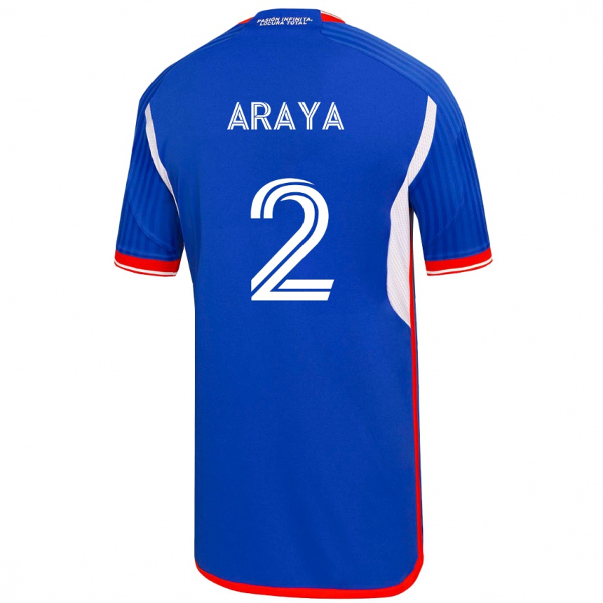 レディースフットボールフェルナンダ・アラヤ#2青ホームシャツ2023/24ジャージーユニフォーム