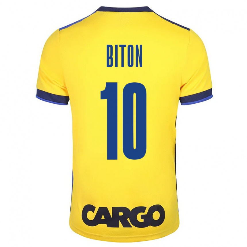 レディースフットボールダン・ビトン#10イエローホームシャツ2023/24ジャージーユニフォーム