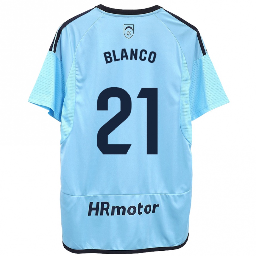 レディースフットボールアレクシア・ブランコ・リャクーノ#21青アウェイシャツ2023/24ジャージーユニフォーム